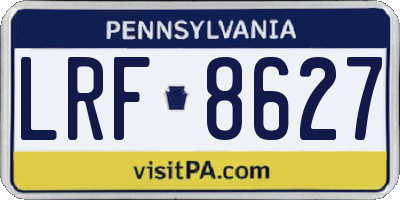 PA license plate LRF8627