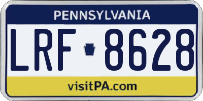 PA license plate LRF8628