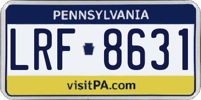 PA license plate LRF8631