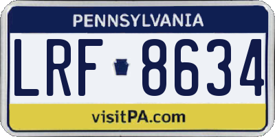 PA license plate LRF8634