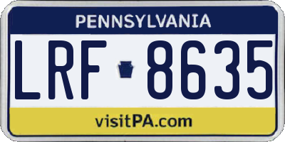 PA license plate LRF8635