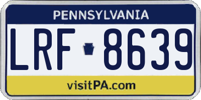 PA license plate LRF8639