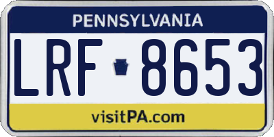 PA license plate LRF8653
