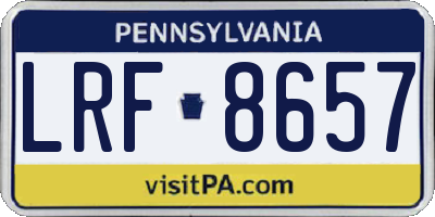 PA license plate LRF8657