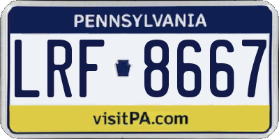 PA license plate LRF8667