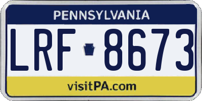 PA license plate LRF8673