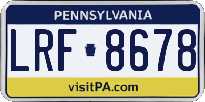 PA license plate LRF8678