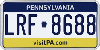 PA license plate LRF8688