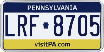 PA license plate LRF8705