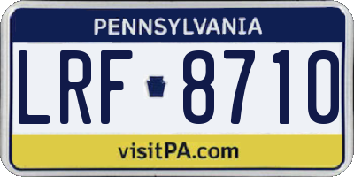 PA license plate LRF8710