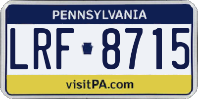 PA license plate LRF8715