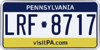 PA license plate LRF8717
