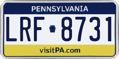 PA license plate LRF8731