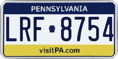 PA license plate LRF8754