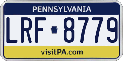 PA license plate LRF8779