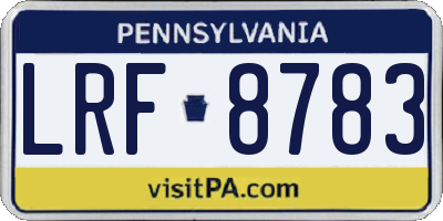 PA license plate LRF8783