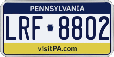 PA license plate LRF8802