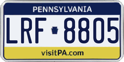 PA license plate LRF8805