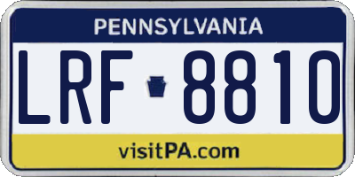 PA license plate LRF8810