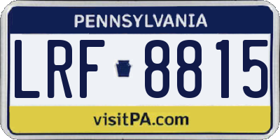 PA license plate LRF8815