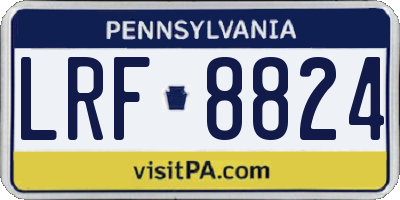 PA license plate LRF8824