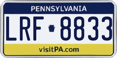 PA license plate LRF8833
