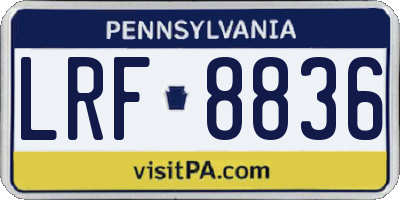 PA license plate LRF8836
