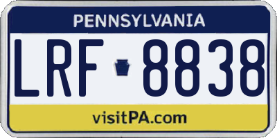 PA license plate LRF8838
