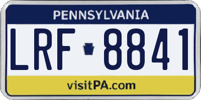 PA license plate LRF8841
