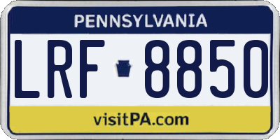 PA license plate LRF8850