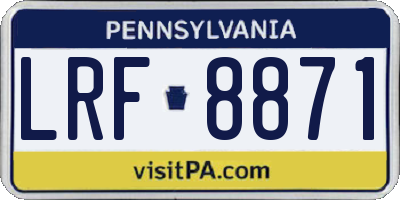 PA license plate LRF8871