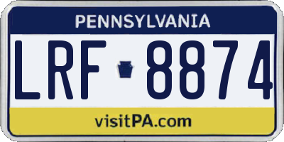 PA license plate LRF8874