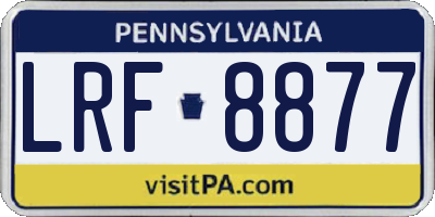 PA license plate LRF8877