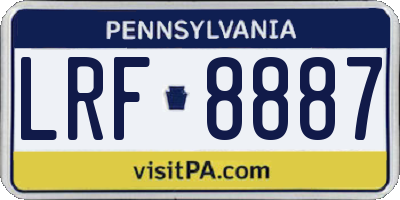 PA license plate LRF8887