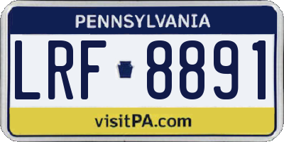 PA license plate LRF8891