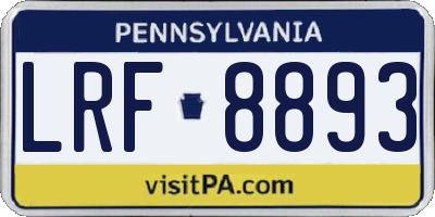 PA license plate LRF8893