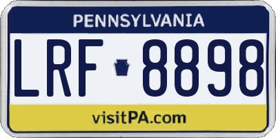 PA license plate LRF8898