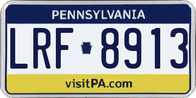 PA license plate LRF8913