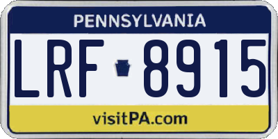 PA license plate LRF8915