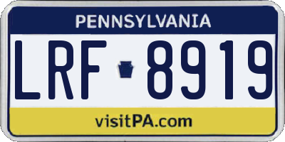 PA license plate LRF8919