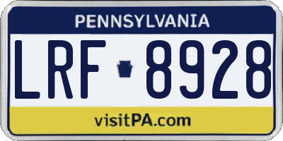 PA license plate LRF8928