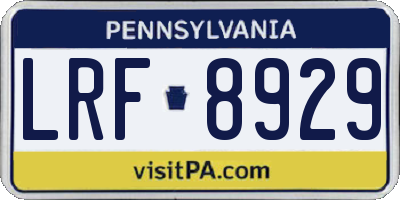 PA license plate LRF8929