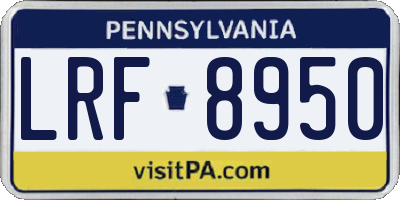 PA license plate LRF8950