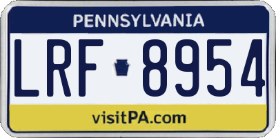 PA license plate LRF8954