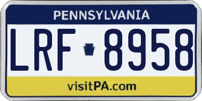 PA license plate LRF8958