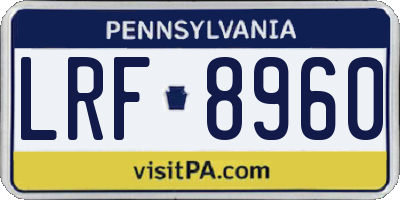 PA license plate LRF8960