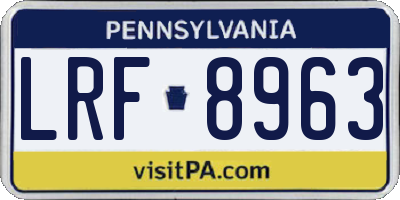 PA license plate LRF8963