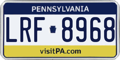 PA license plate LRF8968