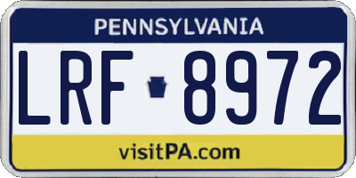 PA license plate LRF8972