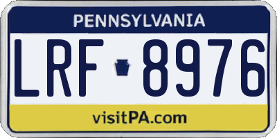 PA license plate LRF8976